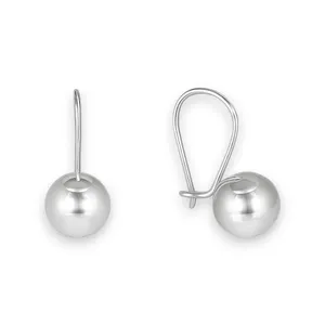 Silver earrings with french clasp Ball 
