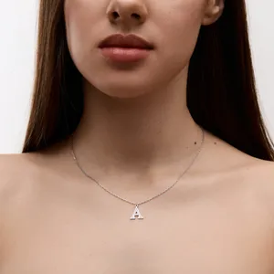 Срібне кольє буква А  зображення 3