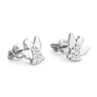 Серебряные серьги пусеты Ангелочки 