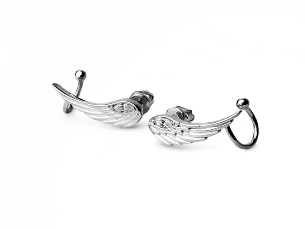 Silver climber earrings Angel wings