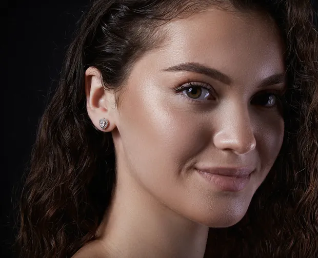 Срібні сережки Марсель та Футляр з підсвіткою Сердечко Рожеве