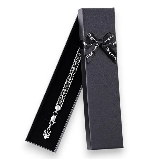 Срібний набір подвійний якір та подарункове пакування 