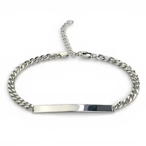 Серебряный браслет панцирный с пластиной 