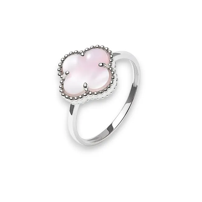 Срібна каблучка Конюшина зі вставкою Перламутр  