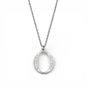 Срібне кольє буква О 