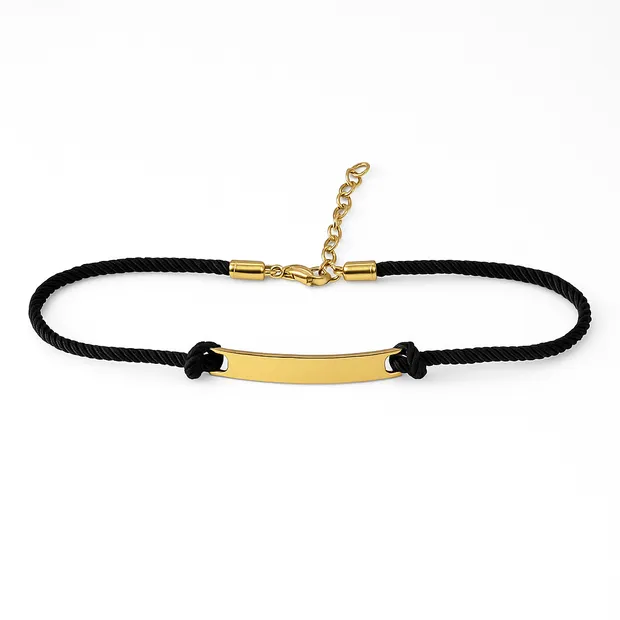 Шовковий браслет зі срібною пластиною в позолоті