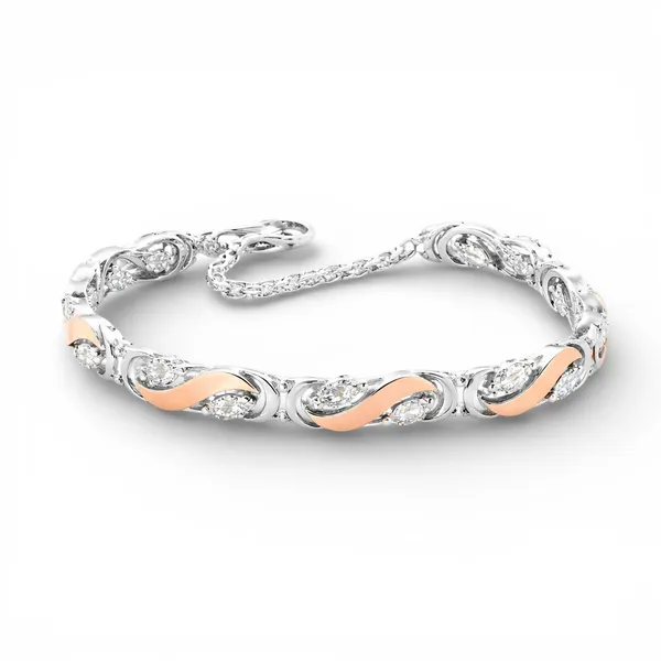 Срібний браслет з золотою напайкою Панна