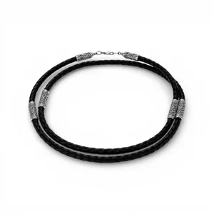 Silk cord with silver inserts 