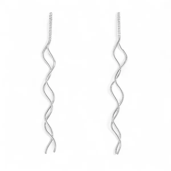 Серебряные серьги протяжки Спирали
