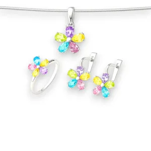 Срібний набір Квітка 