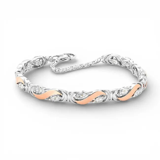 Срібний браслет з золотою напайкою Панна 