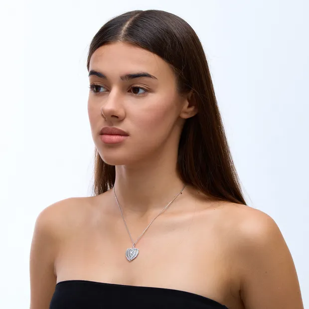 Срібне кольє Крила для гравіювання