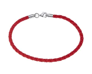Silk bracelet with a silver clasp Shake Red 
