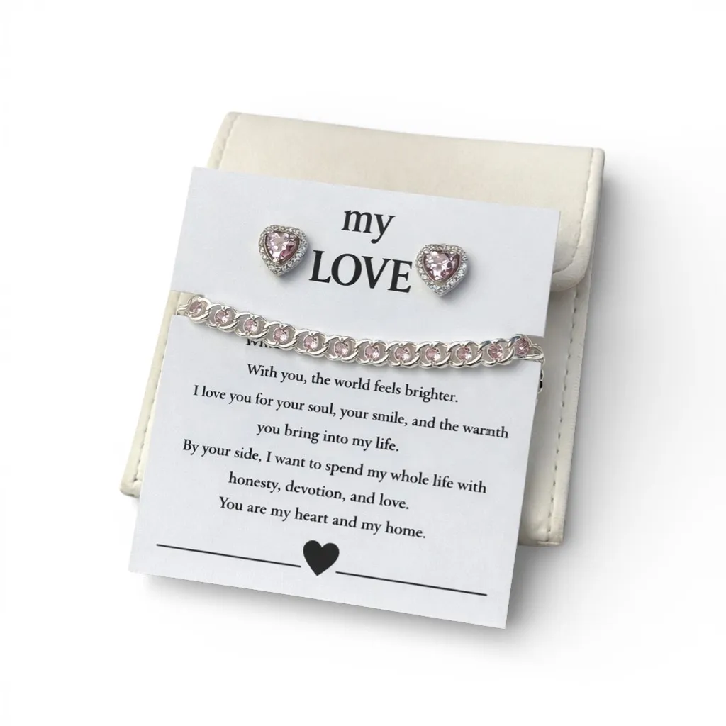 Срібний набір Маресль та листівка для коханої