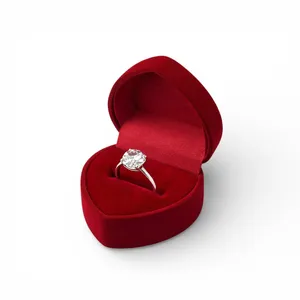 Срібна каблучка Великий Фіаніт та Скринька сердечко 