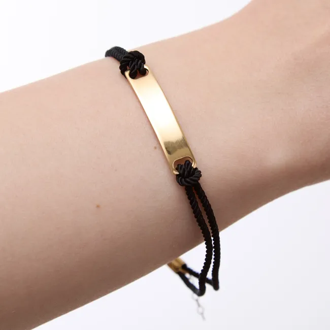 Шелковый браслет с серебряной пластиной в позолоте  зображення 5