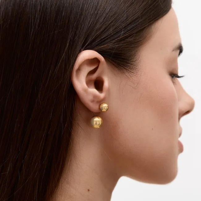 Срібні сережки Кульки в позолоті  зображення 5