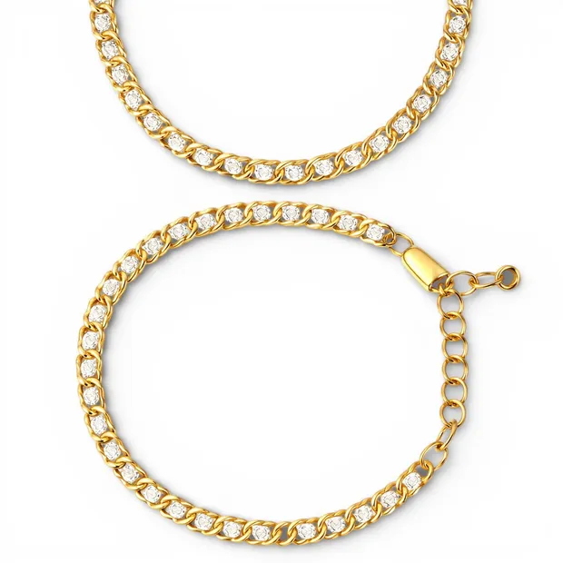 Срібний набір Арабський Бісмарк в позолоті з фіанітами