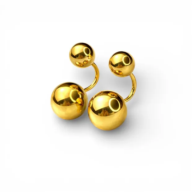 Серебряные серьги Шарики в позолоте