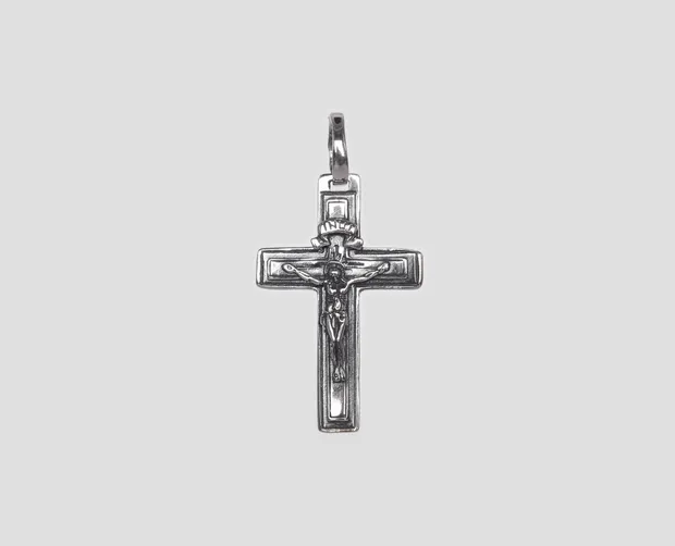 Срібний хрестик прямокутний Віра 35115