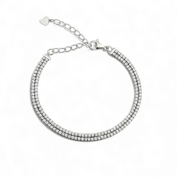 Срібний Браслет Доріжка З Фіанітами 