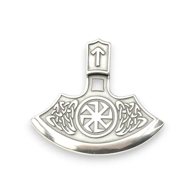 Срібна підвіска Сокира Тора з коловратом 