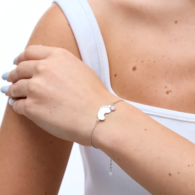 Срібний браслет для мам Ніжка  зображення 2