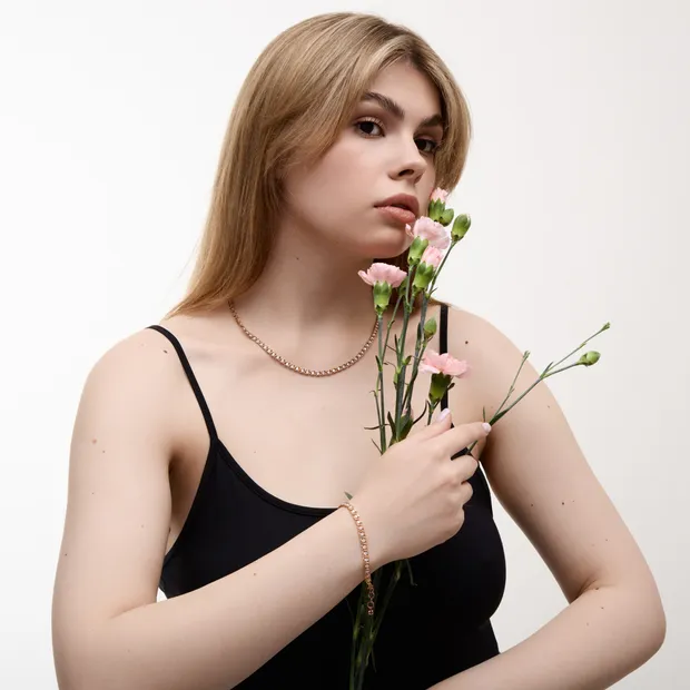 Срібний набір Арабський Бісмарк в позолоті з фіанітами