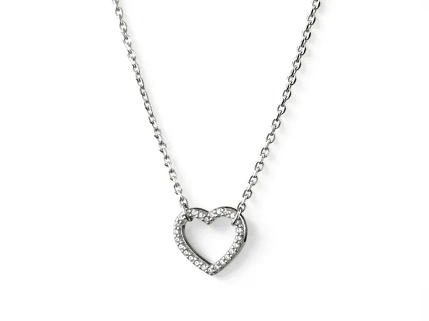 Silver Necklace Heart