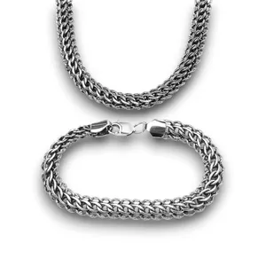 Срібний масивний набір Пітон  