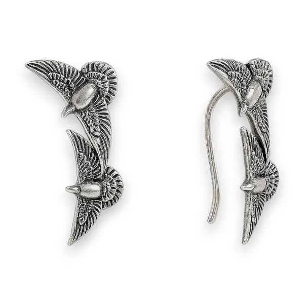 Срібні сережки-клаймбери  Голуби 