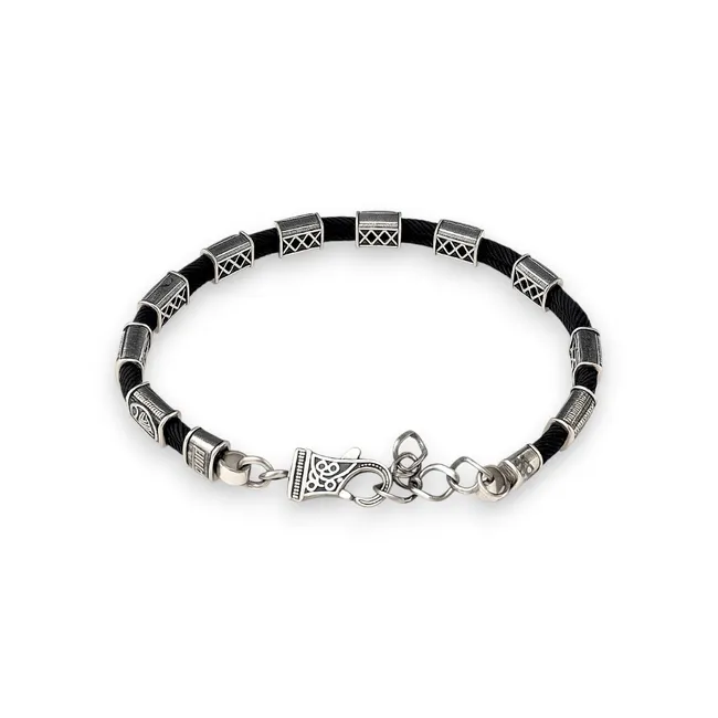 Срібний браслет зі вставками Вікінг 